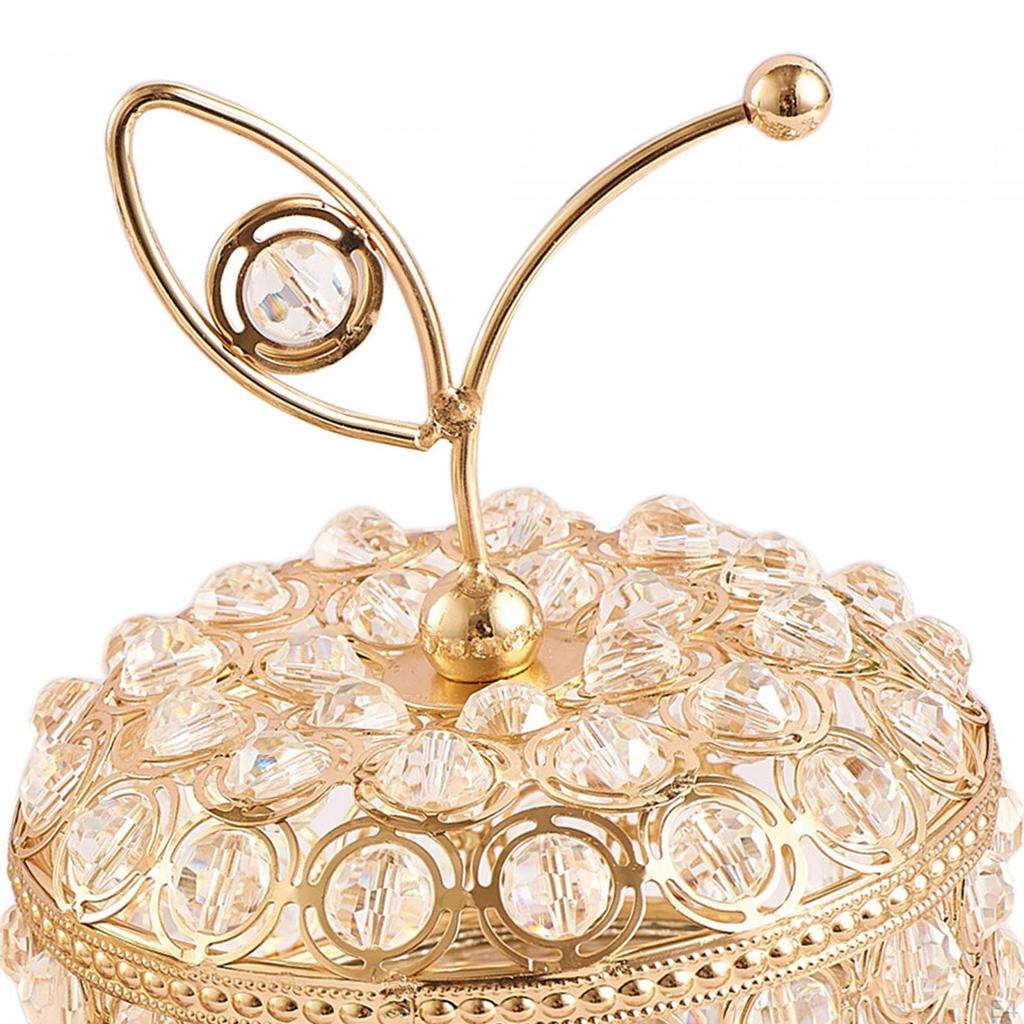 Crystal Jewelry Box, Trinket Organizer Case Decoration Rings Earrings Necklace Storage