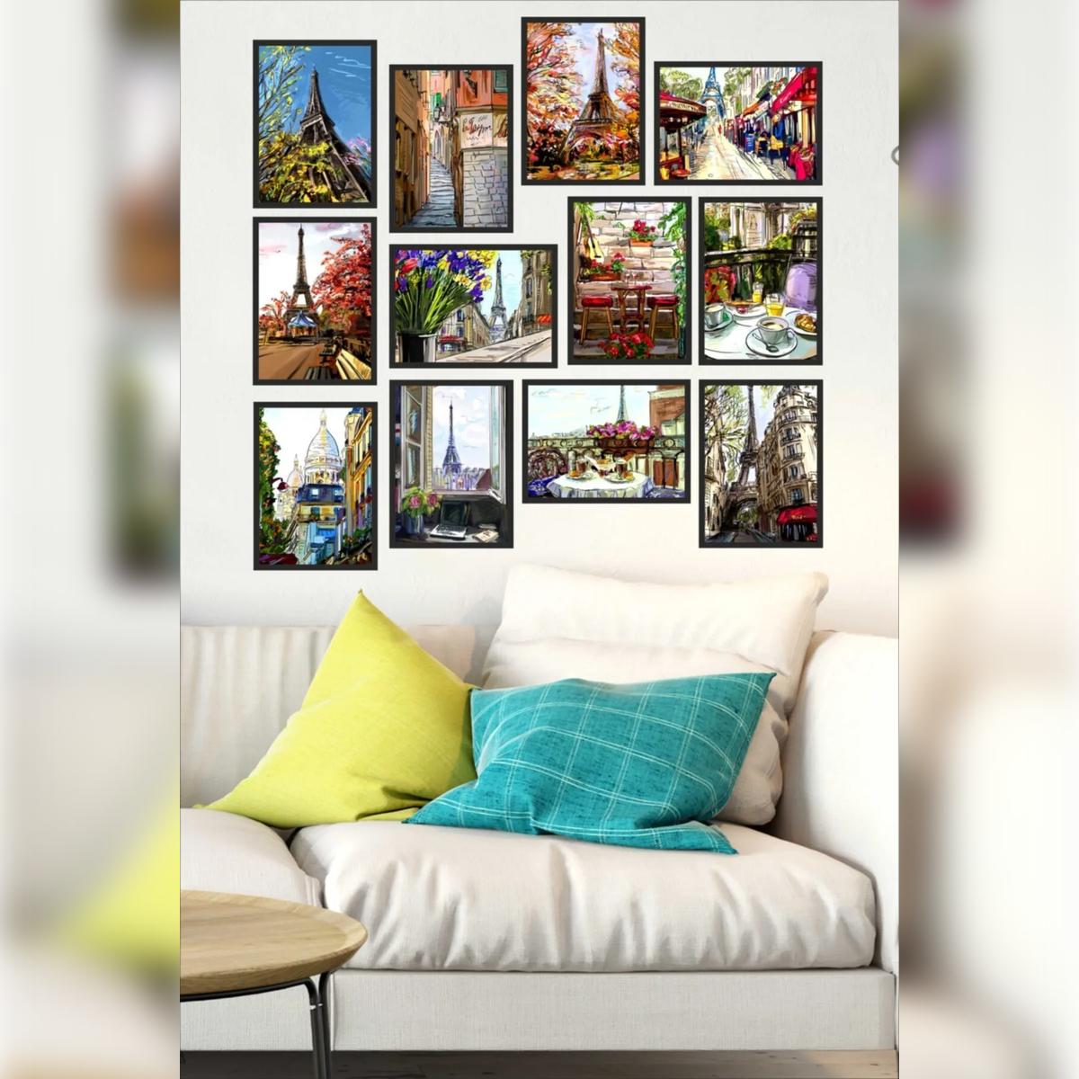 

Landscape Painting 12-Piece Eiffel Tower Cityscape / French Wall Decoration