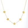 Elegant Korean-Style Gold-Plated Flower Pendant Necklace Set in Stainless Steel