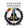 7 Chakra armbånd med betydningskort for menn Kvinner Naturlig krystallhelbredelse Angst Smykker Mandala Yoga Meditasjonsarmbånd Gave