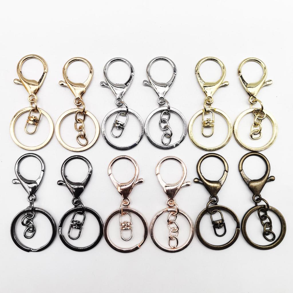 DIY Schmuckset: Karabinerverschluss Schlüsselanhänger, Viergliedrige Kette, 8-Figur Anhänger