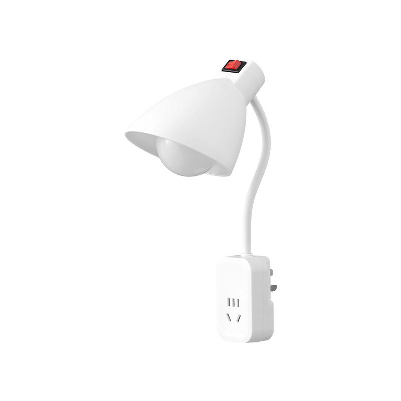 EnergieSparendes Nachttischlicht mit Schalter und Steckdose - Augenschutz Steckerlampe