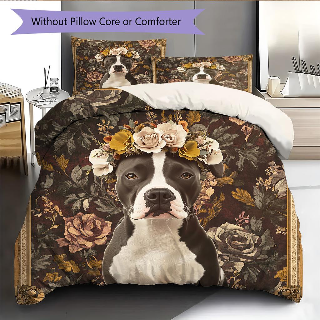 Animal  Pattern Bedding Quilt Set Quilt Cover Pillowcase Home Decoration  Gift (1 * duvet cover + 2 * pillowcase, without core)