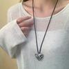 Design Exaggerated Heart-shaped Pendant Adjustable Long Rope Necklace for Women