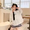 Spring Girls' Academy Long Sleeve Lapel Shirt - Korean Style for Medium and Large Girls