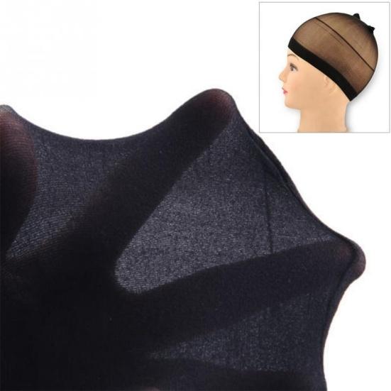2Pcs Women Stockings Style Stretchable Wig Snood Net Elastic Cap Hair Mesh Liner