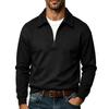 Plus Size Men S Turn Down Collar Zipper Casual Long Sleeve Polo Sweatshirt
