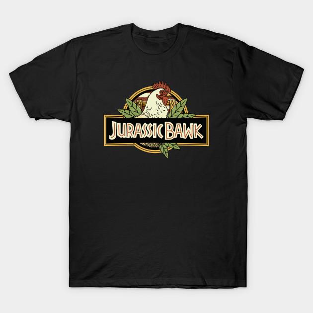 Men Black Print T-shirt Jurassic Chicken By Tobe Fonseca No-Cut Transfer Paper Print Cotton Tshirt M чёрный