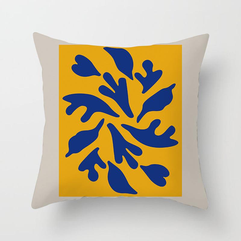 New Ins Nordic-style Pillowcase Geometric Abstract Art Figure Blue Pillow Cushion Cover