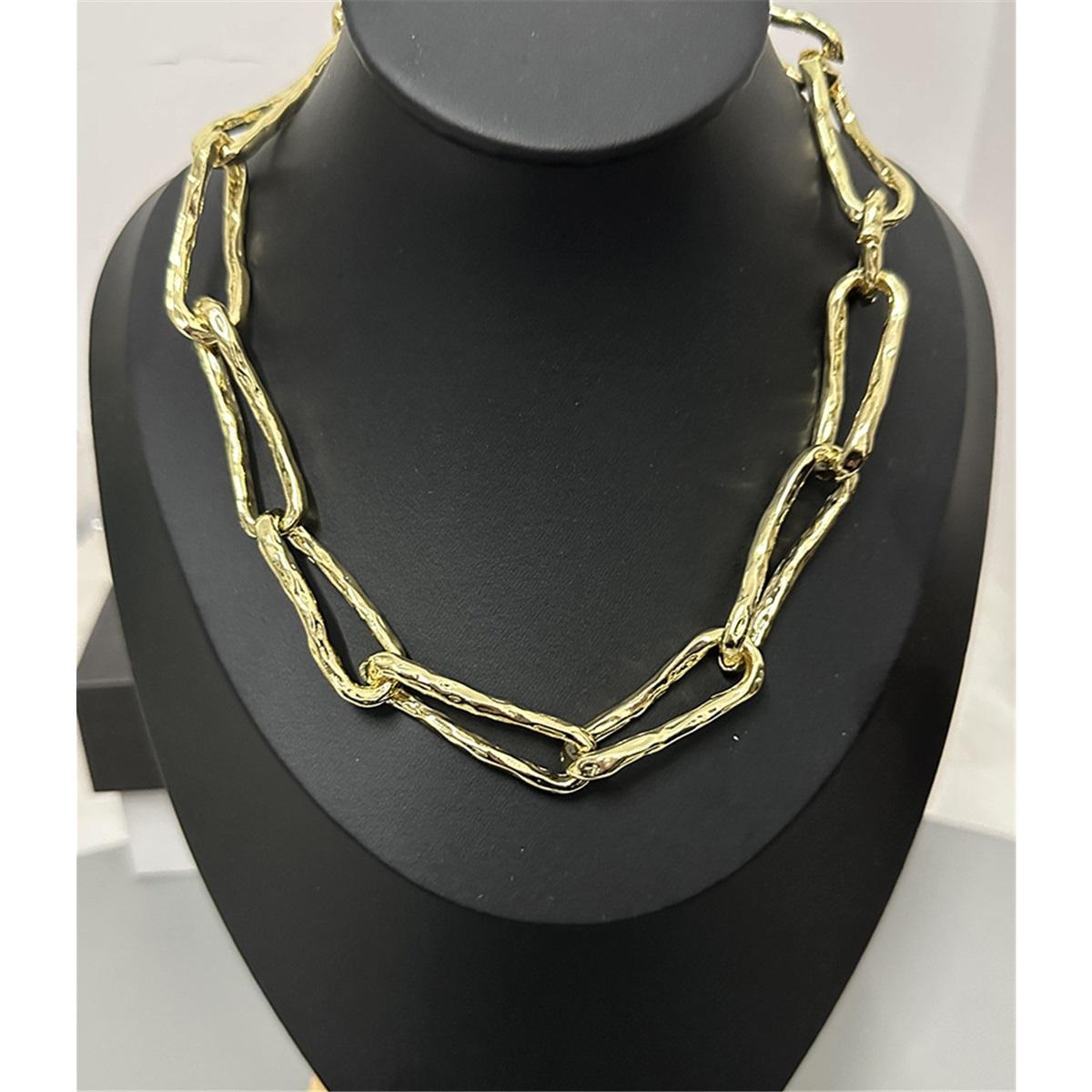 

Tooxika Вінтажне Намисто з Товстим Ланцюгом з Текстурою Кубинського Ланцюга, Важкий Вуличний Комірцевий Ланцюжок золотий