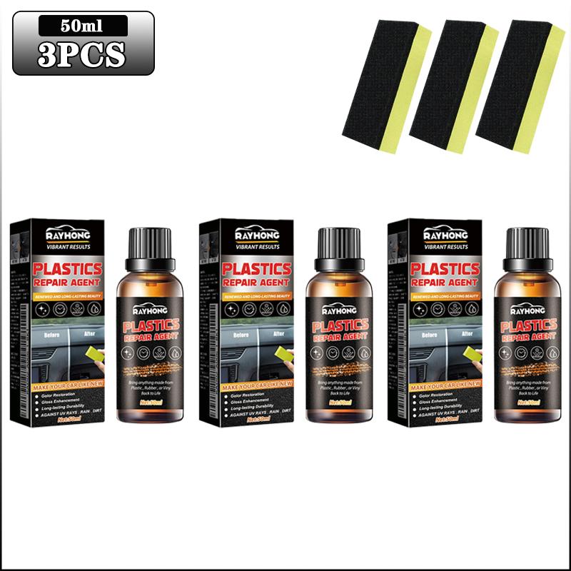 50ml Car Plastic Restorer Back To Black Gloss Auto Plastic Renovation Agent Restoring Liquid Car Refurbishment Cleaning Agent