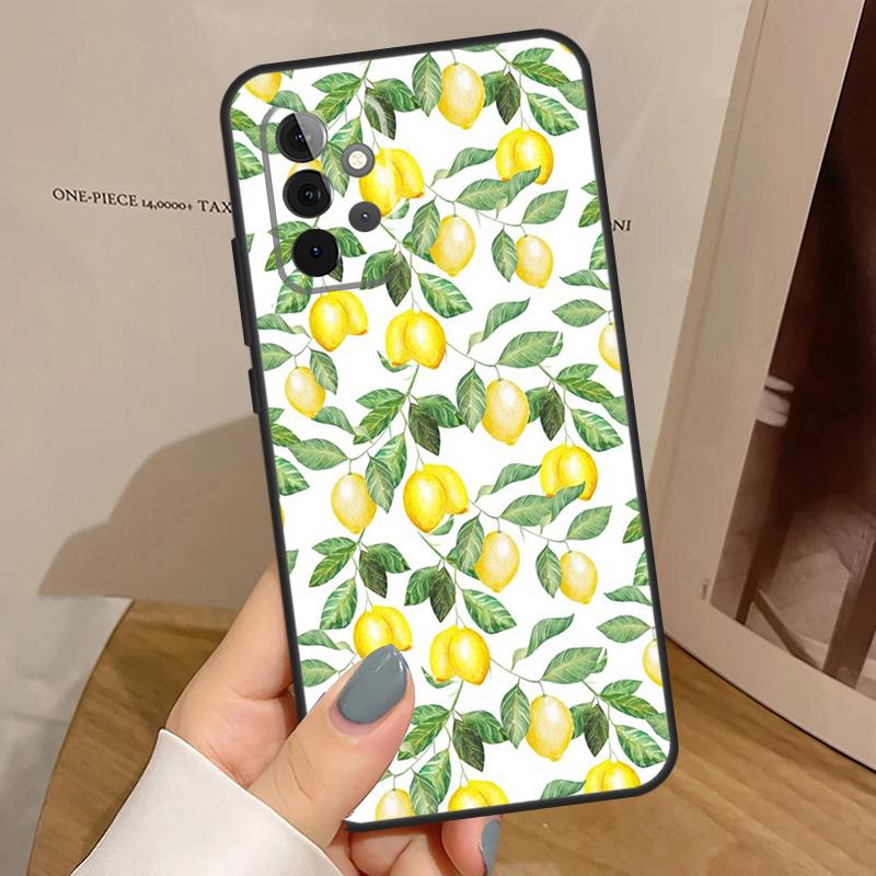 Summer Fruit Lemon Case For Samsung Galaxy A15 A16 A17 A26 A36 A56 A55 A35 A52 A32 A12 A53 A33 A13 A14 A34 A54