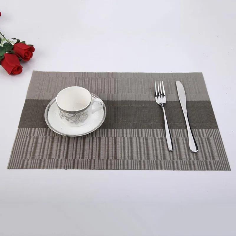 4/6/8/10Pcs Table Placemats PVC Non-slip Placemat For Dining Table Weave Mats Cup Coaster Kitchen Accessories Home Decor