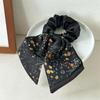 New Style Bow-shaped Hairband for Large Intestine. Women's Double-layer Satin Fabric Ponytail Hairband with Half-twisted Hairstyle Accessory.