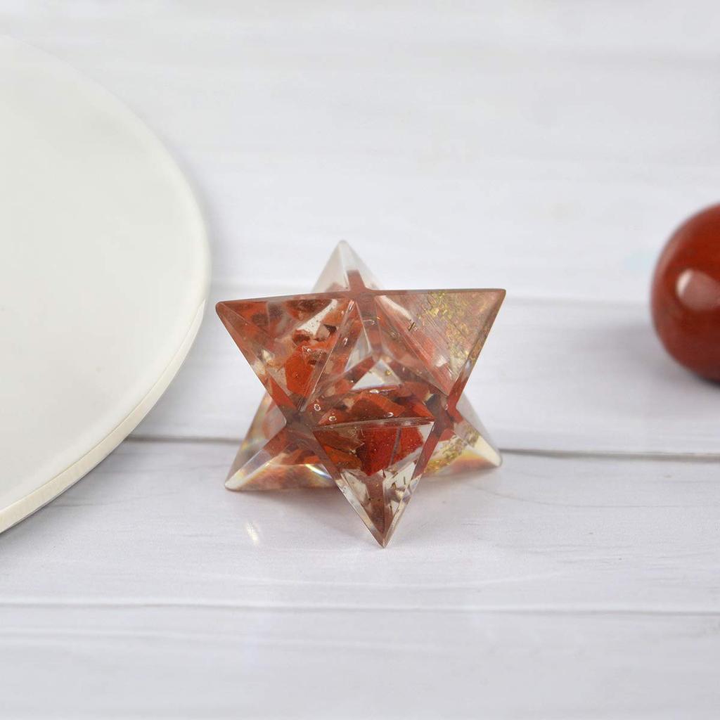 Reiki Kristallprodukte Roter Jaspis Orgon Merkaba Orgonit Merkaba Kristall Merkaba Stein Merkaba für Reiki Heilung und Kristall Heilsteine Größe