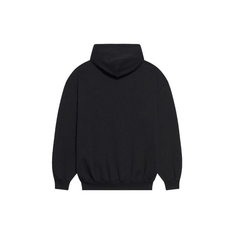 Balenciaga Sudadera con capucha Bb Pixel para mujer, corte medio, negra 578135TKVI81070