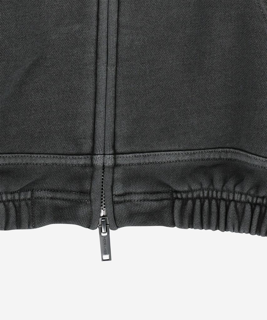 Node Labs Dev:7 Garment Dyed Double Hooded Zip-Up_Black