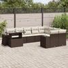 VidaXL Garden Lounge Set 10 Pcs with Brown Cushions Wicker 3269403