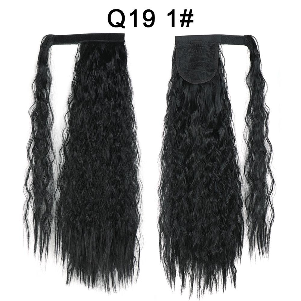 Long Corn Wave Ponytail Extension for Women Curly Wrap Around Ponytail 22 Inch Synthetic Clip in Ponytail Hairpiece for Daily Party Use
