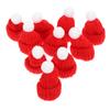 10pcs Christmas Hat Accessories Knitted Santa Cap Festive Party Favors Diy Handmade Photo Props Red For Holiday Decorations