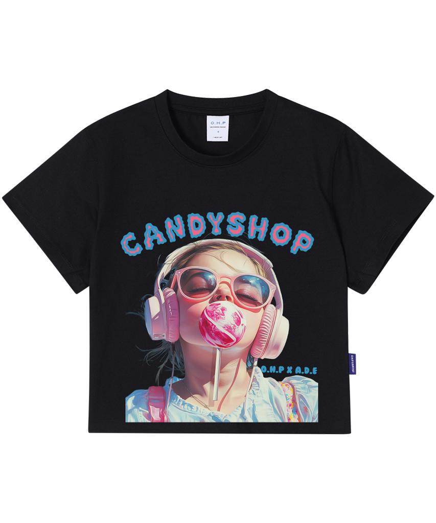 ONEHUNDREDPERCENT FOR WOMAN Ohpxaidaeve4 Candy Girl Women Crop Short Sleeve Tee