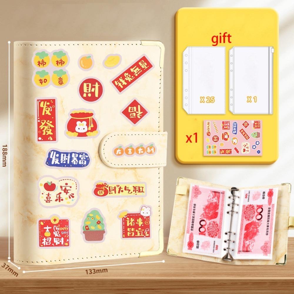 Save Money Envelopes Money Saving Challeng PU Waterproof Mini Binder Savings Challenge Reusable Large Capacity