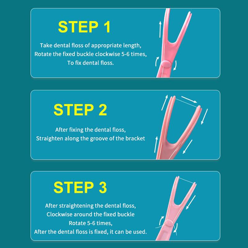10M Dental Floss With Holder With Storage Box Teeth Cleaning Picks Reusable Replaceable Handle Stick Tool Threader For Braces