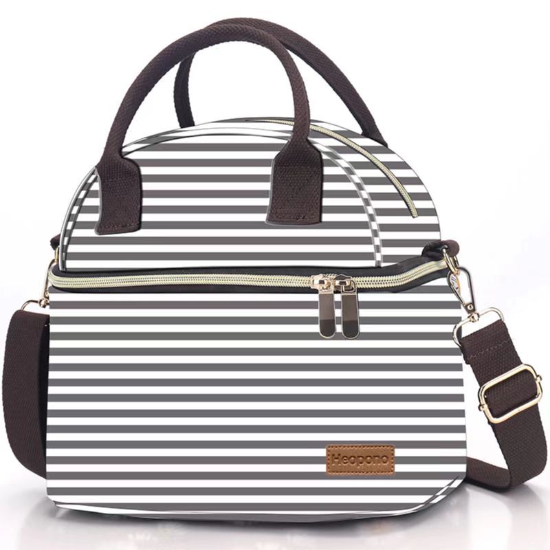 New Adult Portable Handheld Double-layer Insulated Lunch Bag for Work and School Lunch Bag