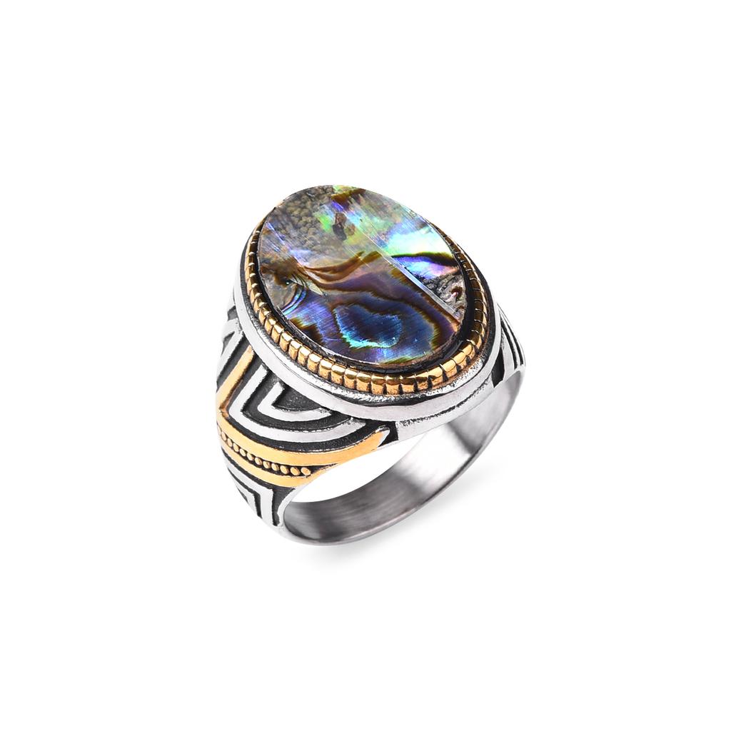 Men's/Women High Quality 316LStainless Steel Onyx Gilded Rings Classic Fashion Trend Jewelry