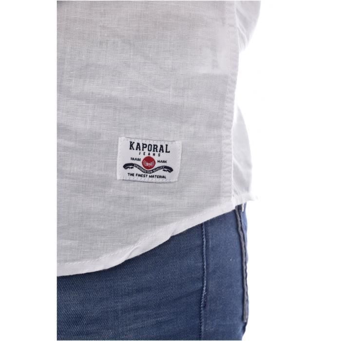 Chemise Lin Col Mao Palao - Kaporal - Manches courtes - Ajustée - Col mao