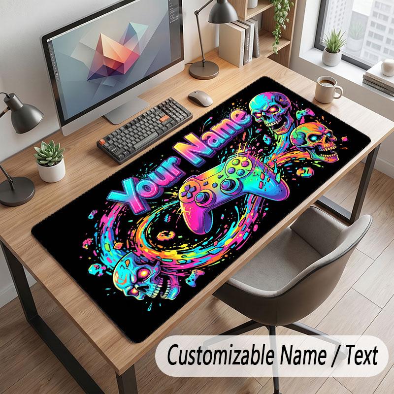 Spielcontroller-Thema Benutzerdefiniertes Mauspads Personalisierter Druck Name Text Schreibtischunterlage Für Home Office Tischdekoration