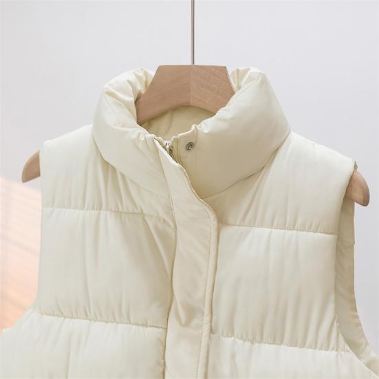 Down Puffer Vest for Women Stand Collar Sleeveless Puffer Jacket Casual Zipper Up Waistcoat Winter Warm Outerwear with Pockets