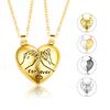2pcs/set Magnet Heart Forever Necklace for Couple Vintage DIY Heart Hand Pendant Friendship Necklace Charms Choker Jewelry Gifts