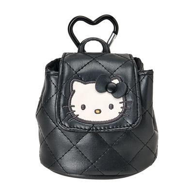 Backpack-Style Mini Pouch (Miniature Quilt) Hello Kitty Black 648141