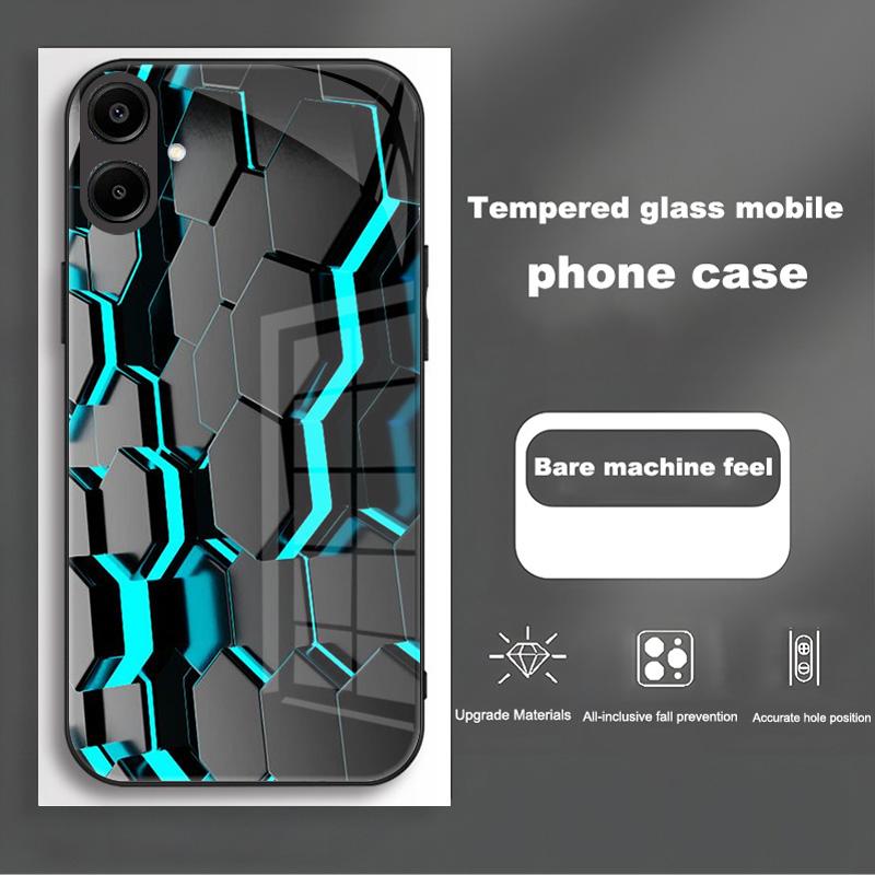 Shockproof Tempered Glass Case For Samsung Galaxy A56 A36 A26 A16 A06 5G Phone Back Cover Luxury Shell Coque Full Lens Protector