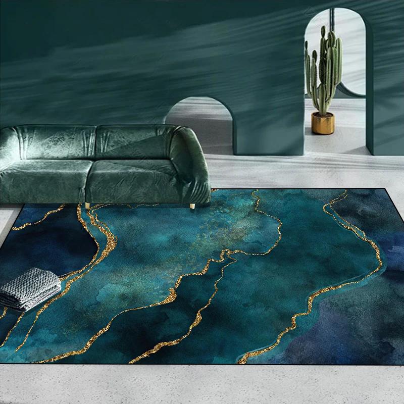 Heimdekoration Grüne Teppiche Wohnzimmer Licht Luxus Teppich Party Flur Dekor Fußmatte Schlafzimmer Ankleidezimmer Weicher Teppich Rutschfest