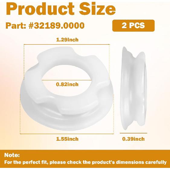 32189 (#32189.0000) Ultra Plastic Front Auger Nose Bushings Replacement for Bunn Beverage Dispensers CDS-3, ULTRA-1, ULTRA-2A, Hopper Auger Nose