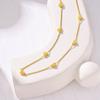 Chic Heart Charms Necklaces, Gold Plated Stainless Steel Collar, Adjustable Women's Love Gift Jewelry
