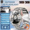 New Men Military Outdoor 1000mAh Battery Smart Watch Flashlight IP68 Waterproof 1.7-Inch HD Bluetooth Call Smartwatch