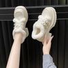 Popular Warm and Velvet Loafers Cotton Shoes Winter New Versatile Thick-soled Thick Heels Mary Jane Small Leather Shoes