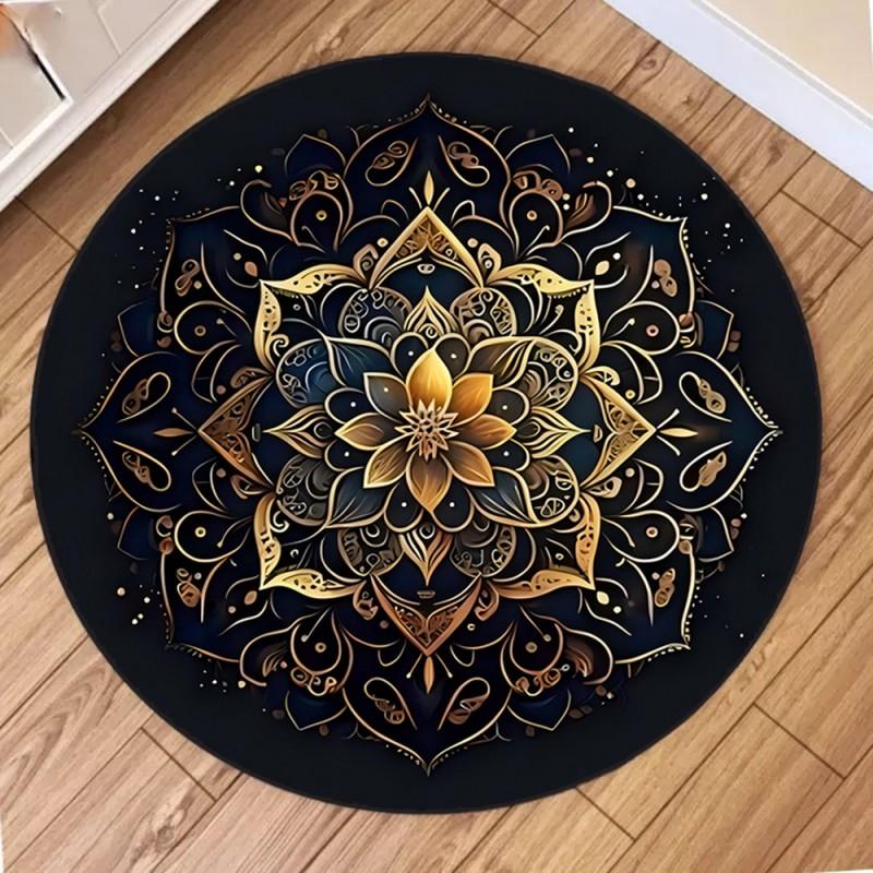 Bohemia Mandala Round Carpet Living Room Geometric Ethnic Flowers Circle Rug Bedroom Anti-slip Vintage Floor Mat Home Decor