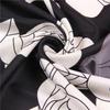 Manual Hand Rolled Twill Silk Scarf Women Flowers Print Square Scarves Wraps Echarpe Curled Foulards Femme Bandana Hijabs 90CM