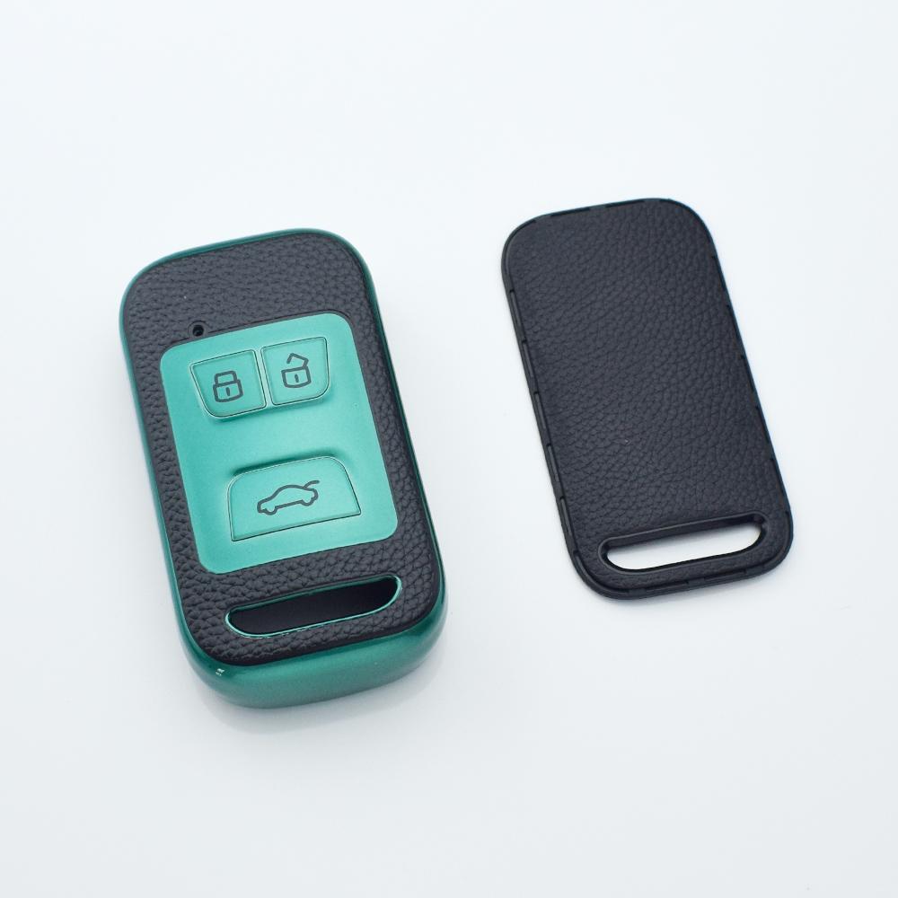

3 кнопки ТПУ чехол для ключа автомобиля брелок для Chery Tiggo 8 7 5X 2019 2020 умный бесключевой пульт защитный чехол зелёный