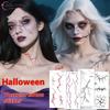 1/2/10Sheet HalloweenCrack Mark Face Sticker Spider Web Temporary Tattoo Black Horror Body Makeup Funny Waterproof TattooSticker