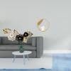 Nordic Metal Wall Art Sculpture with Flower Leaves And Crystal Ball Figurine Ornament for Dining