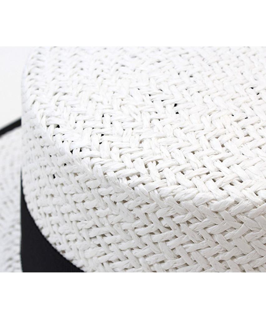 Taping White Long Panama Hat