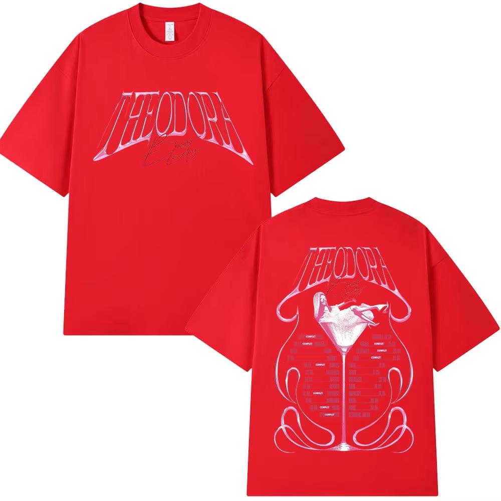 Rapperin Theodora BOSS Lady Album Tour T-Shirts Fan Geschenke Herren Damen Hip Hop Mode T-Shirt Männlich Lässig Vintage Übergroße T-Shirts