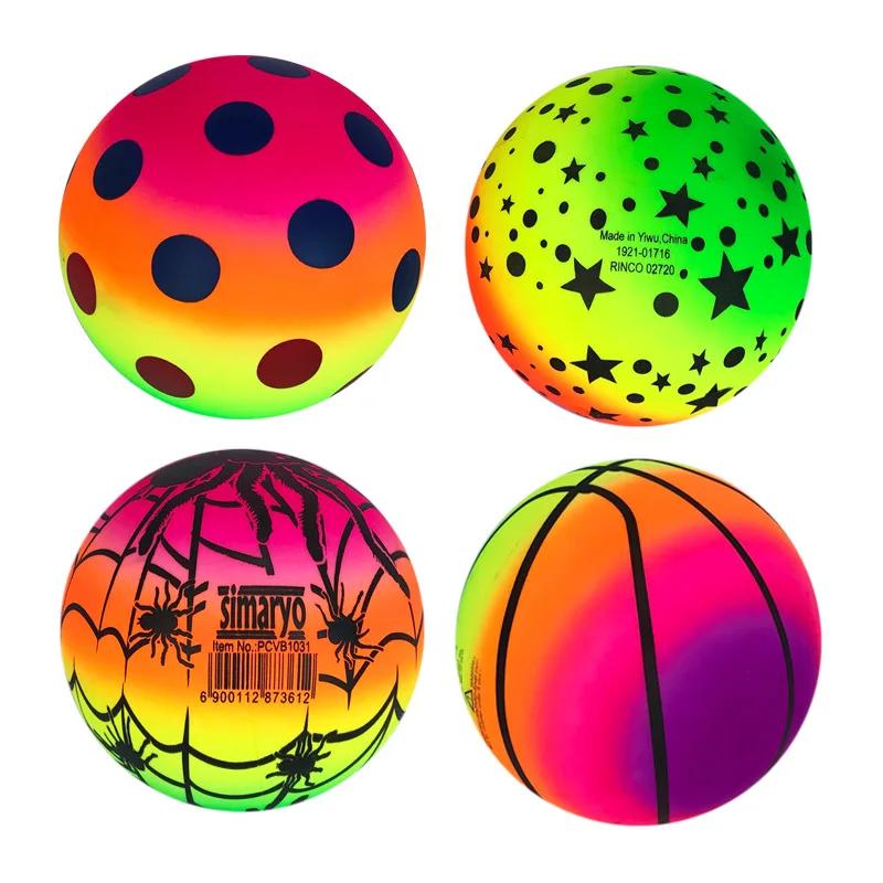Environmentally Friendly Rainbow Ball Toys Children'S Party Gifts Indoor And Outdoor Game Sports Soft And Elastic Leather Ball