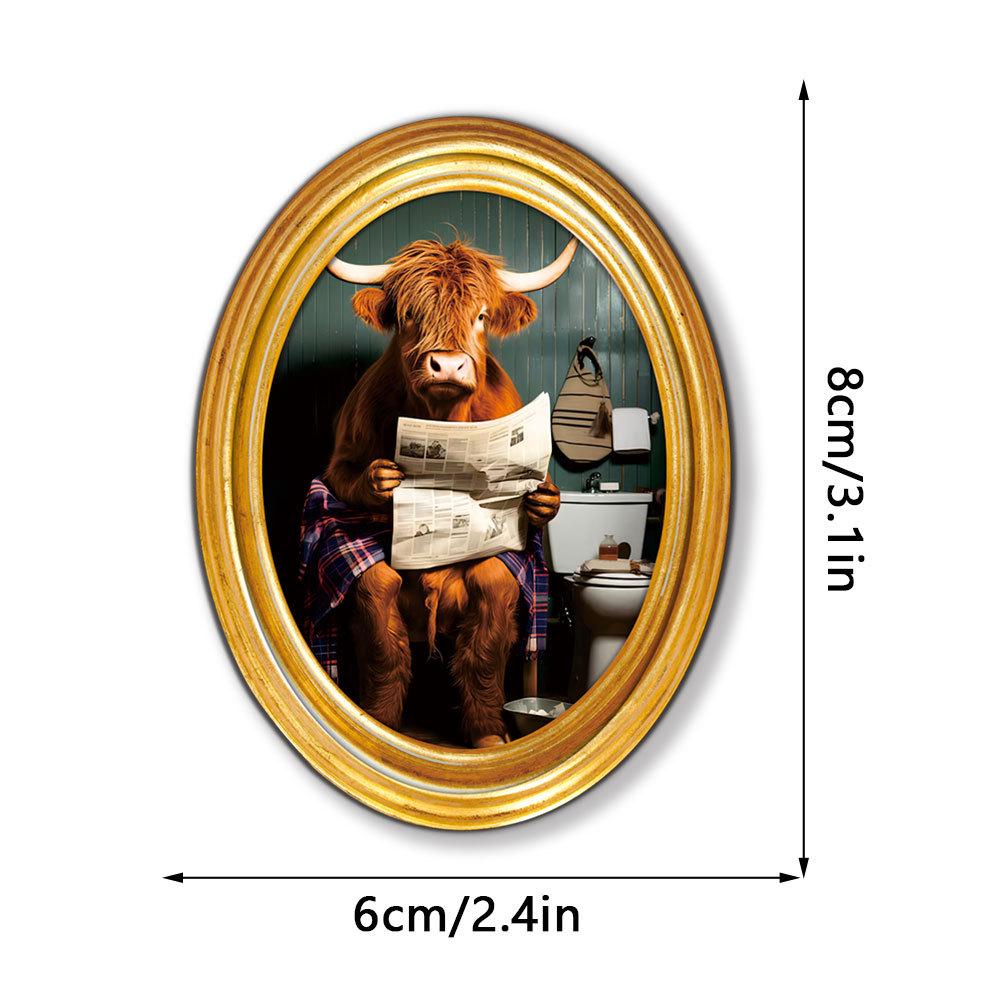 MZCT455-481 Creative 3D Wooden Round Photo Frame Refrigerator Magnet