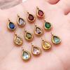 Stainless Steel Water Drop 7x12mm Zodiac Stone Pendant for DIY Jewelry